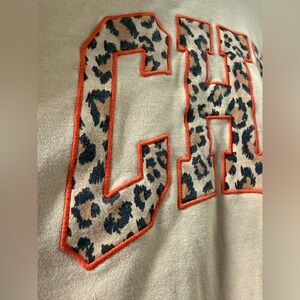 CHIC Leopard Print Lettered Sweatshirt